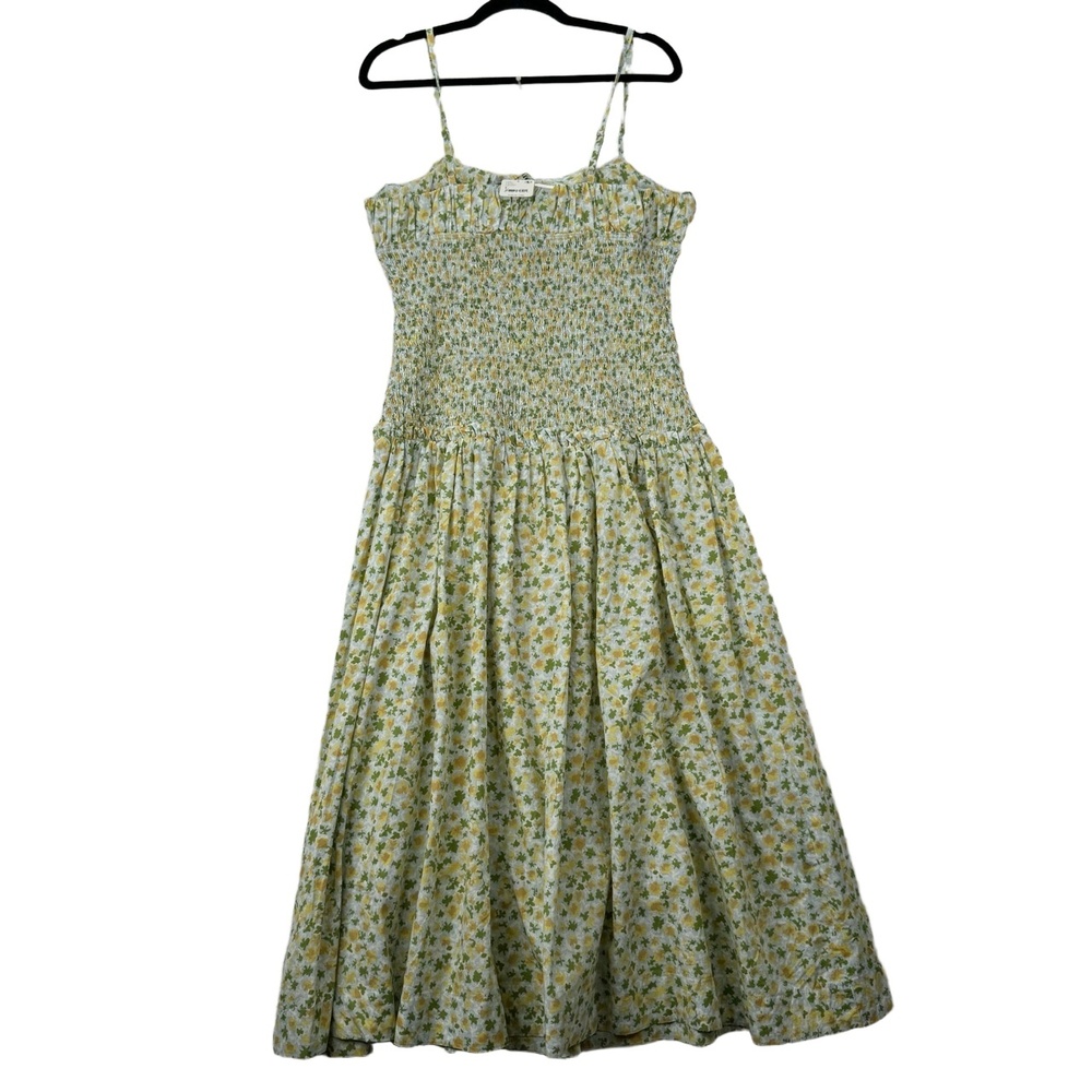 NWT Free People Lavender Daze Dress Greyed Olive Floral Smocked Large - Picture 14 of 14